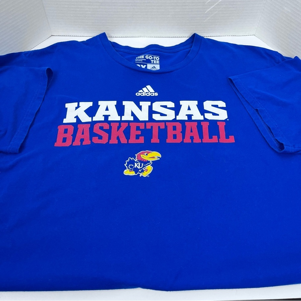 Adidas Men's Kansas Basketball Graphic Print T-Shirt Size 2X; Jayhaawks, Sports
